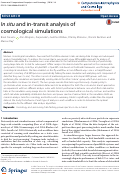 Cover page: In situ and in-transit analysis of cosmological simulations