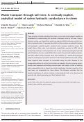 Cover page: Water transport through tall trees: A vertically explicit, analytical model of xylem hydraulic conductance in stems