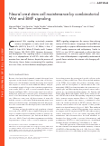 Cover page: Neural crest stem cell maintenance by combinatorial Wnt and BMP signaling