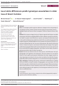 Cover page: Local niche differences predict genotype associations in sister taxa of desert tortoise