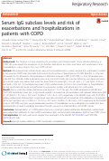 Cover page: Serum IgG subclass levels and risk of exacerbations and hospitalizations in patients with COPD