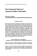 Cover page: The Contextual Nature of American Indian Criminality