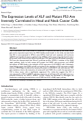 Cover page: The Expression Levels of XLF and Mutant P53 Are Inversely Correlated in Head and Neck Cancer Cells