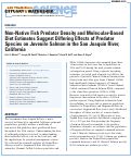 Cover page: Non-Native Fish Predator Density and Molecular-Based Diet Estimates Suggest Differing Impacts of Predator Species on Juvenile Salmon in the San Joaquin River, California