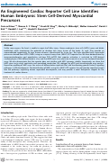 Cover page: An Engineered Cardiac Reporter Cell Line Identifies Human Embryonic Stem Cell-Derived Myocardial Precursors