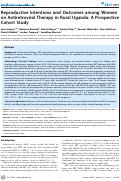 Cover page: Reproductive Intentions and Outcomes among Women on Antiretroviral Therapy in Rural Uganda: A Prospective Cohort Study