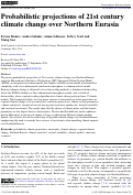 Cover page: Probabilistic projections of 21st century climate change over Northern Eurasia