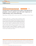 Cover page: Centromere and kinetochore gene misexpression predicts cancer patient survival and response to radiotherapy and chemotherapy