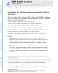 Cover page: Development and validation of novel multimorbidity indices for older adults.