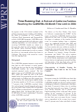 Cover page of Time Running Out: A Portrait of California Families Reaching the CalWORKs 60 Month Time Limit in 2004, Policy Brief