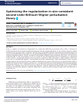 Cover page: Optimizing the regularization in size-consistent second-order Brillouin-Wigner perturbation theory