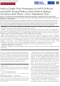 Cover page: Safety of Single-Dose Primaquine in G6PD-Deficient and G6PD-Normal Males in Mali Without Malaria: An Open-Label, Phase 1, Dose-Adjustment Trial.