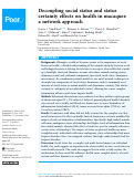 Cover page: Decoupling social status and status certainty effects on health in macaques: a network approach