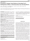 Cover page: Drug Benefit Changes Under Medicare Advantage Part D: Heterogeneous Effects on Pharmaceutical Use and Expenditures