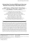 Cover page: Resting state functional MRI reveals abnormal network connectivity in neurofibromatosis 1