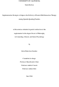 Cover page: Implementation Strategies to Improve the Delivery of Parent-Child Interaction Therapy among Spanish-Speaking Families