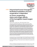 Cover page: Polymerized human hemoglobin facilitated modulation of tumor oxygenation is dependent on tumor oxygenation status and oxygen affinity of the hemoglobin-based oxygen carrier