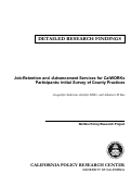 Cover page: Job-Retention and Advancement Services for CalWORKs Participants: Initial Survey of County Practices - Detailed Research Findings