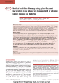 Cover page: Medical nutrition therapy using plant-focused low-protein meal plans for management of chronic kidney disease in diabetes.