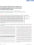 Cover page: Chromosomal attachments set length and microtubule number in the S. cerevisiae mitotic spindle