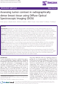 Cover page: Assessing tumor contrast in radiographically dense breast tissue using Diffuse Optical Spectroscopic Imaging (DOSI)