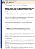 Cover page: Bleeding patterns during the menopausal transition in the multi‐ethnic Study of Women's Health Across the Nation (SWAN): a prospective cohort study