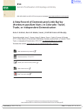 Cover page: A New Record of Domesticated Little Barley (Hordeum pusillum Nutt.) in Colorado: Travel, Trade, or Independent Domestication