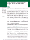 Cover page: Moderators and predictors of response to behavior therapy for tics in Tourette syndrome