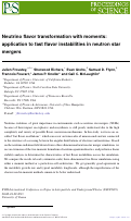 Cover page: Neutrino flavor transformation with moments: application to fast flavor instabilities in neutron star mergers