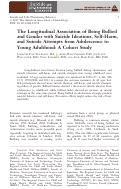 Cover page: The Longitudinal Association of Being Bullied and Gender with Suicide Ideations, Self‐Harm, and Suicide Attempts from Adolescence to Young Adulthood: A Cohort Study