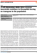 Cover page: A self-eliminating allelic-drive reverses insecticide resistance in Drosophila leaving no transgene in the population.