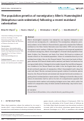 Cover page: The population genetics of nonmigratory Allen's Hummingbird (<i>Selasphorus sasin sedentarius</i>) following a recent mainland colonization.