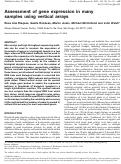 Cover page: Assessment of gene expression in many samples using vertical arrays