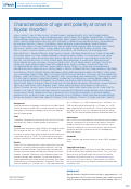 Cover page: Characterisation of age and polarity at onset in bipolar disorder.