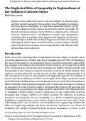 Cover page: The Neglected Role of Inequality in Explanations of the Collapse of Ancient States