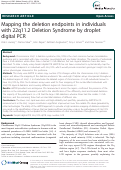 Cover page: Mapping the deletion endpoints in individuals with 22q11.2 deletion syndrome by droplet digital PCR.