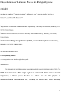 Cover page: Dissolution of Lithium Metal in Poly(ethylene oxide)