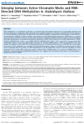 Cover page: Interplay between active chromatin marks and RNA-directed DNA methylation in Arabidopsis thaliana.