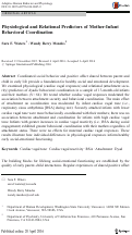 Cover page: Physiological and Relational Predictors of Mother-Infant Behavioral Coordination