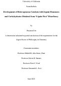 Cover page: Development of Heterogeneous Catalysis with Lignin Monomers and Carbohydrates Obtained from “Lignin First” Biorefinery