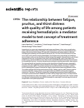 Cover page: The relationship between fatigue, pruritus, and thirst distress with quality of life among patients receiving hemodialysis: a mediator model to test concept of treatment adherence.