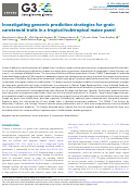 Cover page: Investigating genomic prediction strategies for grain carotenoid traits in a tropical/subtropical maize panel.