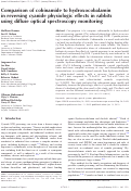 Cover page: Comparison of cobinamide to hydroxocobalamin in reversing cyanide physiologic effects in rabbits using diffuse optical spectroscopy monitoring