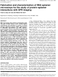 Cover page: Fabrication and characterization of RNA aptamer microarrays for the study of protein-aptamer interactions with SPR imaging