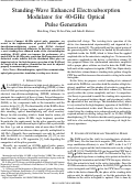 Cover page: Standing-wave enhanced electroabsorption modulator for 40-GHz optical pulse generation