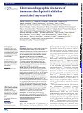 Cover page: Electrocardiographic features of immune checkpoint inhibitor associated myocarditis.