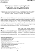 Cover page: Clinical Expert Panel on Monitoring Potential Lung Toxicity of Inhaled Oligonucleotides: Consensus Points and Recommendations