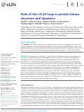 Cover page: Role of the αC-β4 loop in protein kinase structure and dynamics.