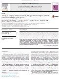 Cover page: Timing of surgery and bevacizumab therapy in neurosurgical patients with recurrent high grade glioma