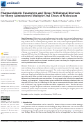 Cover page: Pharmacokinetic Parameters and Tissue Withdrawal Intervals for Sheep Administered Multiple Oral Doses of Meloxicam